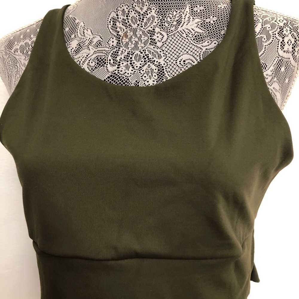 Olive Green Sleeveless Top TISSINI